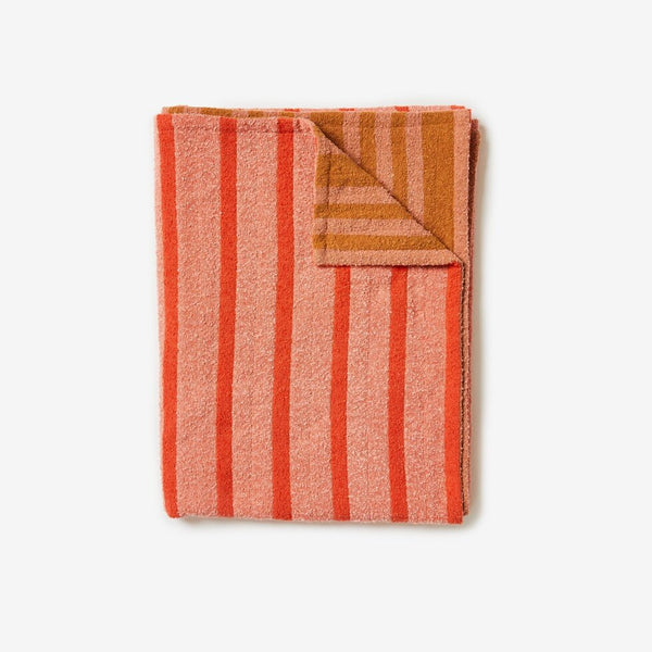 BN: Boucle Stripe Throw. Red/Pink