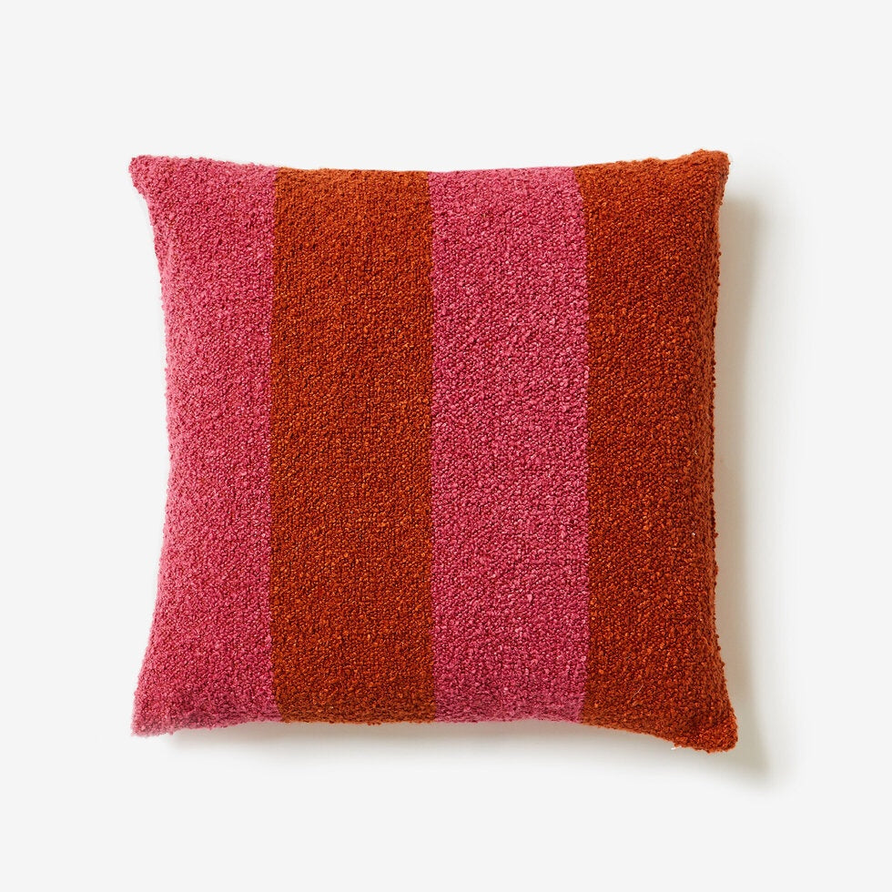 BN: Boucle Wide Stripe Magenta 60cm Cushion