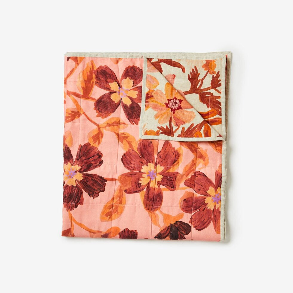 BN: Cosmos Pink/Cornflower Quilted Throw